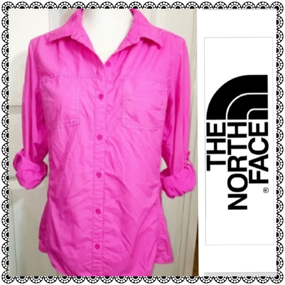 The North Face Tops - {The North Face} pink button down top, tab cuff, L
